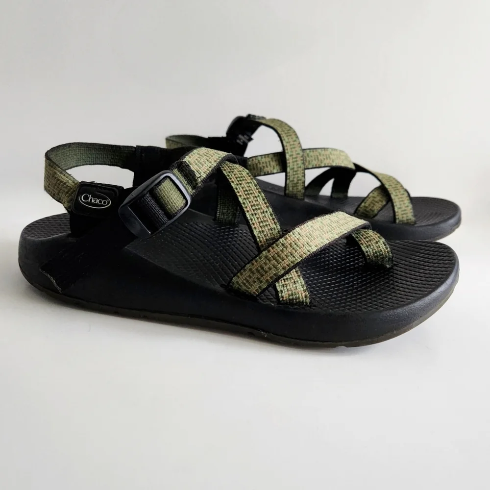Chaco Sport Sandals Green & Black, Waterproof No-Slip Vibram Grip Soles, Mens 9